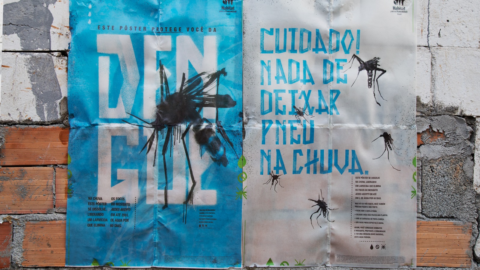 Clever Poster Dissolves into a Mosquito Trap in Rain