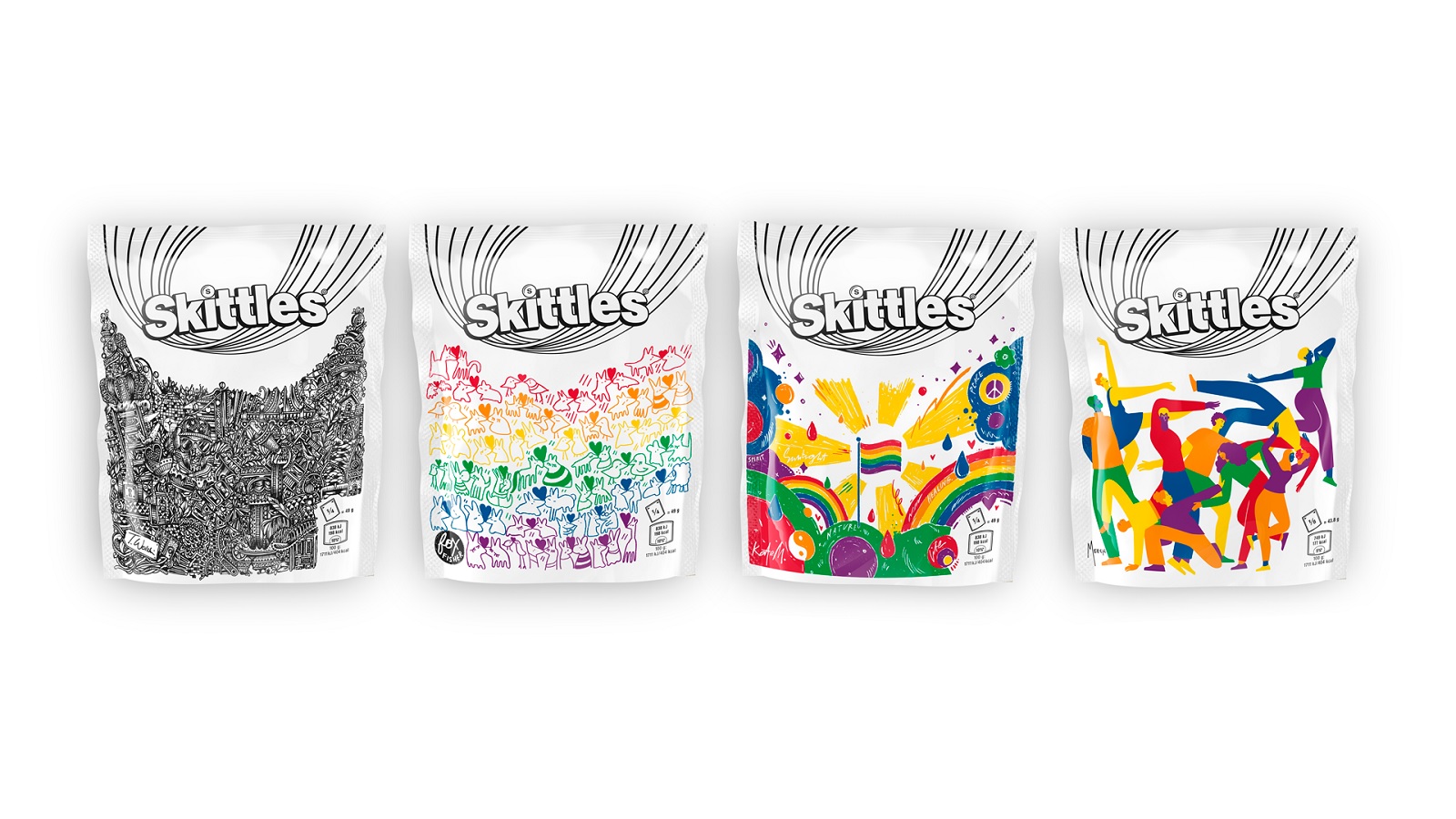 Skittles Hires LGBTQ Artists to Design Its Rainbowless Packaging