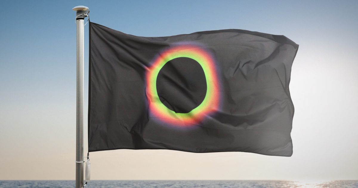 A Black Flag Warns Beachgoers About Sun Exposure